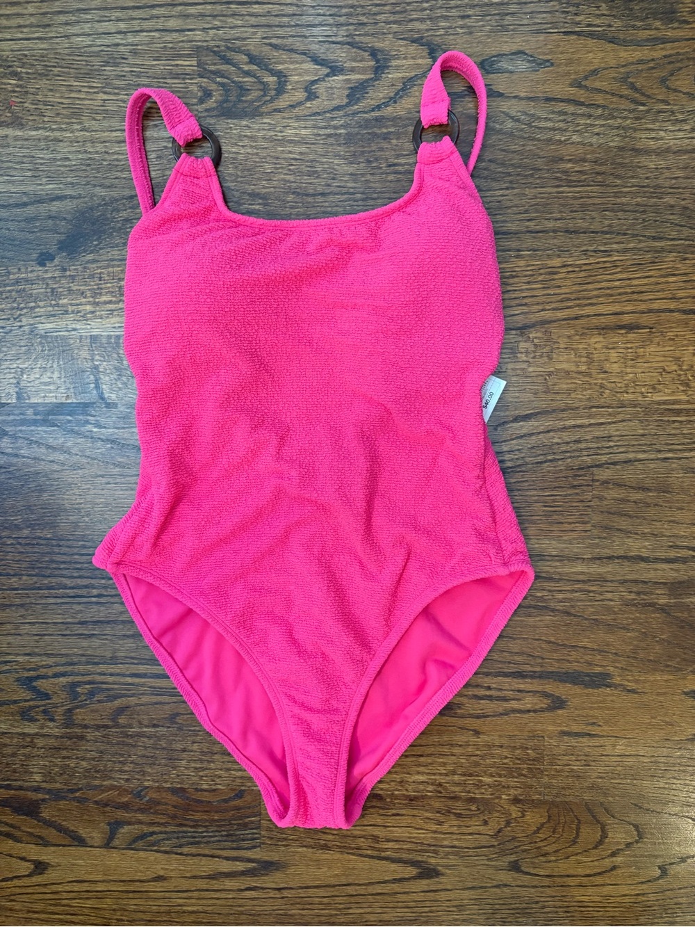 Shade & Shore Hot Pink One-Piece Swimsuit scrunch scoop back new small